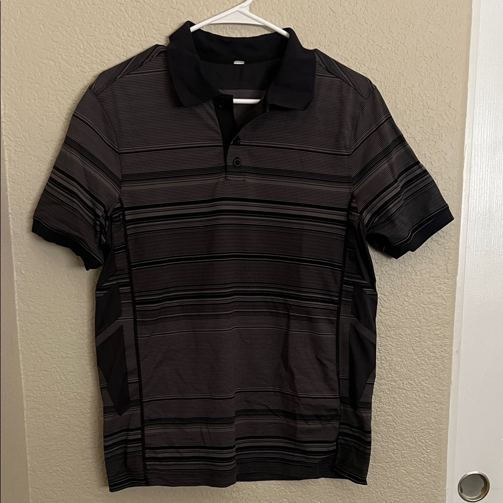 lululemon athletica Charcoal Striped Polo Shirt